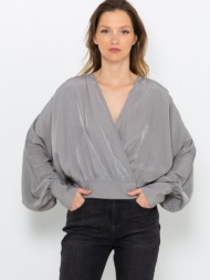 camaieu blouse grey 100% polyester
