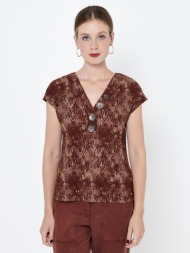 camaieu blouse brown 95% polyester, 5 elastane