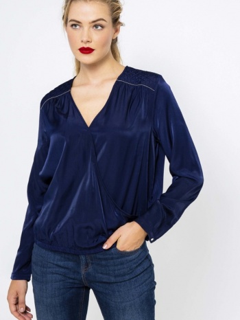 camaieu blouse blue material 1 - 100% polyester; material 2