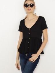 camaieu blouse black 98% polyester, 2% elastane