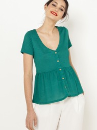camaieu blouse green 98% polyester, 2% elastane
