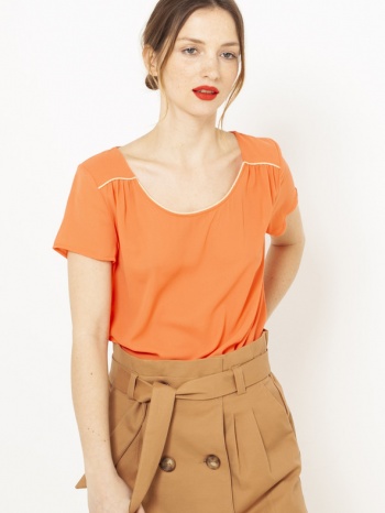 camaieu blouse orange 100% polyester σε προσφορά
