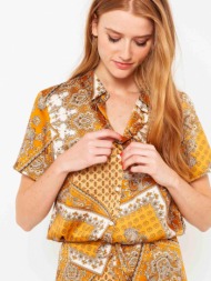 camaieu blouse brown 100% polyester