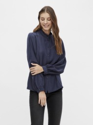 vila simple blouse blue 100% polyester