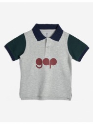 gap logo kids polo shirt grey 100% cotton