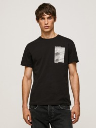 pepe jeans shye t-shirt black 100% cotton