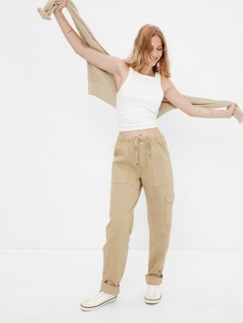 gap washwell trousers beige 100% cotton σε προσφορά