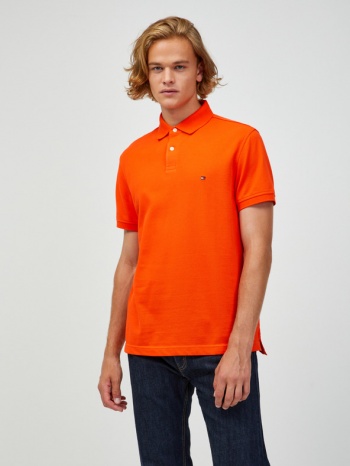 tommy hilfiger polo shirt orange 96 % organic cotton, 4 % σε προσφορά