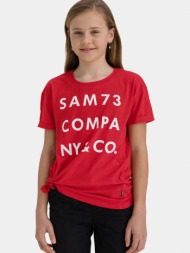 sam 73 kids t-shirt red 65% polyester, 35% cotton