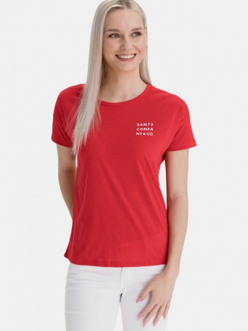 sam 73 t-shirt red 65% polyester, 35% cotton σε προσφορά