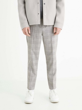 celio 24h avocheck trousers grey 64% polyester, 34% σε προσφορά