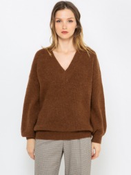 camaieu sweater brown 37% nylon/polyamide, 21% acrylic, 16% viscose, 10% polyester, 9% wool, 4% moha