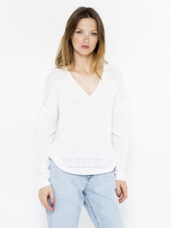 camaieu sweater white 55% acryllic, 45% polyamide σε προσφορά