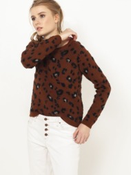 camaieu sweater brown 61% acrylic, 35% polyamide, 2% polyester, 2% metallic fibers