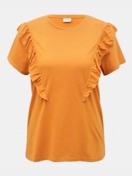 jacqueline de yong karen t-shirt orange 65% polyester, 35% viscose