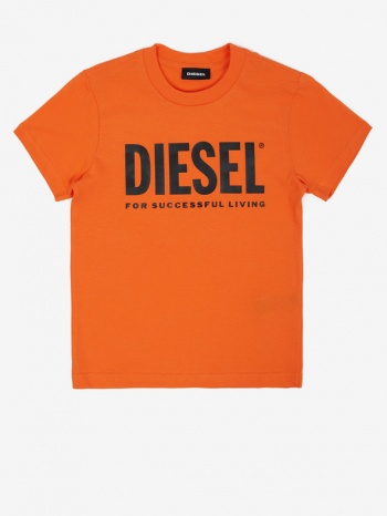 diesel kids t-shirt orange 100% cotton σε προσφορά