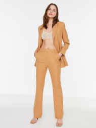 trendyol trousers brown 95% polyester, 5 elastane