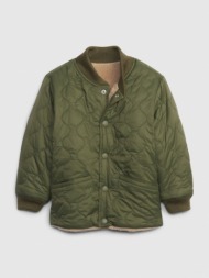 gap kids jacket green 100% recycled nylon