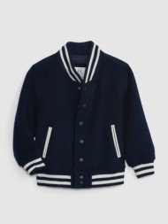 gap kids jacket blue 50% polyester, 40% recycled wool, 10% other fibers