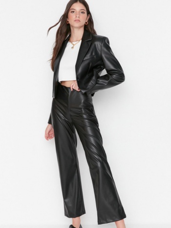 trendyol trousers black 100% polyester σε προσφορά