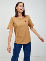 tommy hilfiger t-shirt brown 100 % organic cotton
