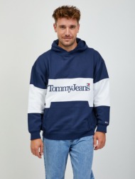 tommy jeans sweatshirt blue 85% organic cotton, 15% recycled polyester