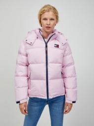 tommy jeans winter jacket pink 100 % recycled polyester