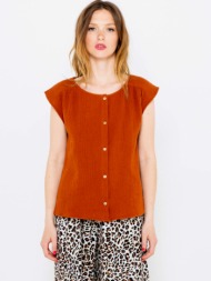 camaieu blouse orange 100% cotton