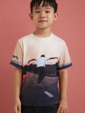 desigual kiwi kids t-shirt pink 100% cotton σε προσφορά