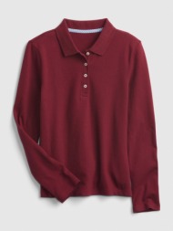 gap kids polo shirt red 97% organic cotton, 3% spandex