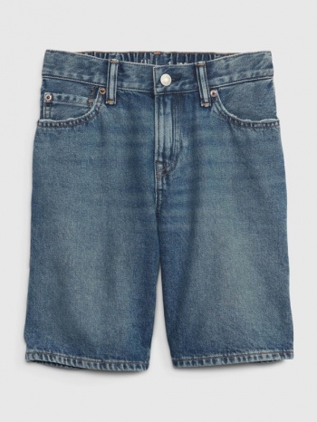 gap `90s washwell kids shorts blue 100% cotton σε προσφορά