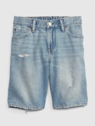 gap `90s washwell kids shorts blue 100% cotton