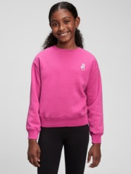 gap dolman kids sweatshirt pink 77% cotton, 14% polyester, 9% recycled polyester