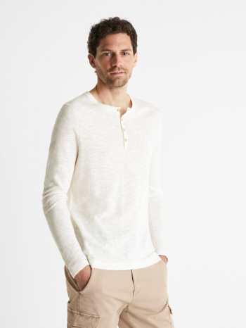 celio behenley sweater white 56% cotton, 39% viscose, 5% σε προσφορά