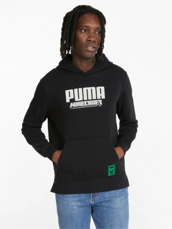 puma puma x minecraft sweatshirt black 100% cotton σε προσφορά