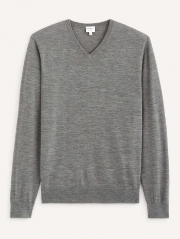 celio semeriv sweater grey 100% wool σε προσφορά