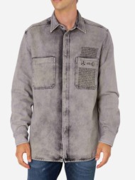 diesel d-milov shirt grey 100% cotton