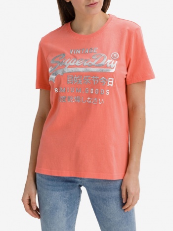 superdry t-shirt orange 100% cotton σε προσφορά