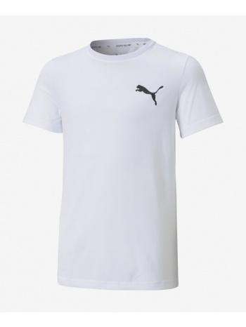 puma active small logo kids t-shirt white 100% polyester