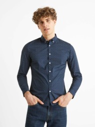 celio caop shirt blue 100% cotton