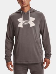 under armour ua rival terry logo hoodie sweatshirt brown 80% cotton, 20% polyester