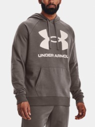 under armour ua rival fleece big logo hd sweatshirt brown 80% cotton, 20% polyester