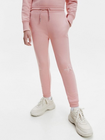 calvin klein jeans kids joggings pink 100 % organic cotton σε προσφορά