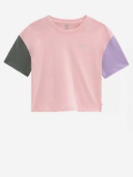 vans relaxed boxy colorblock t-shirt pink 100% cotton