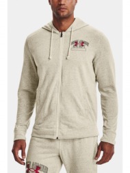under armour ua rival try athlc dep fz hd sweatshirt beige 80% cotton, 20% polyester