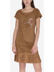 desigual dresses brown 100% polyester