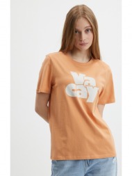 pieces tamaris t-shirt orange 100% cotton