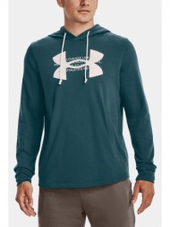 under armour ua rival terry logo hoodie sweatshirt green 80% cotton, 20% polyester