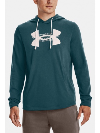 under armour ua rival terry logo hoodie sweatshirt green σε προσφορά