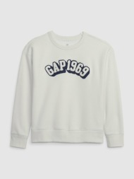 gap kids sweatshirt white 77% cotton, 14% polyester, 9% recycled polyester